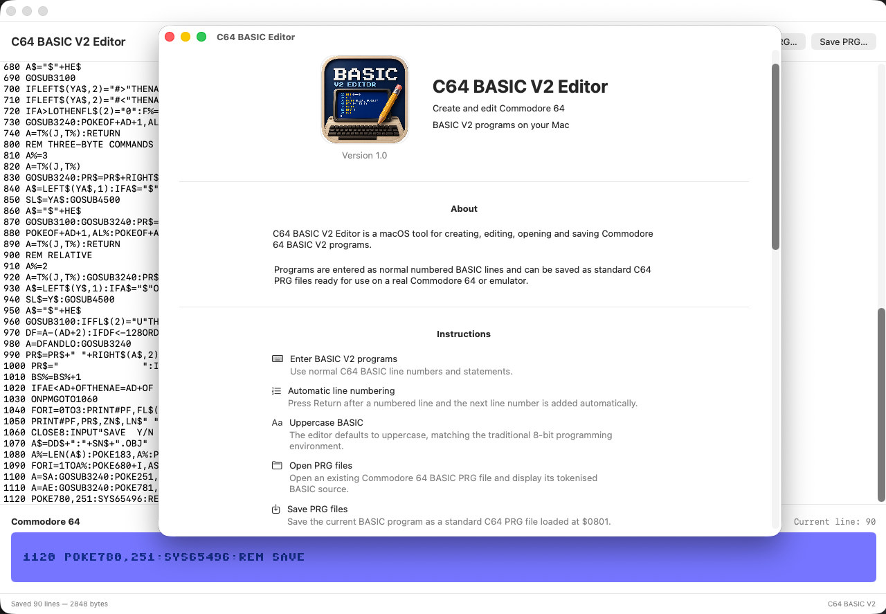 Built-in Instructions — Learn how to create, edit, load and save C64 BASIC programs